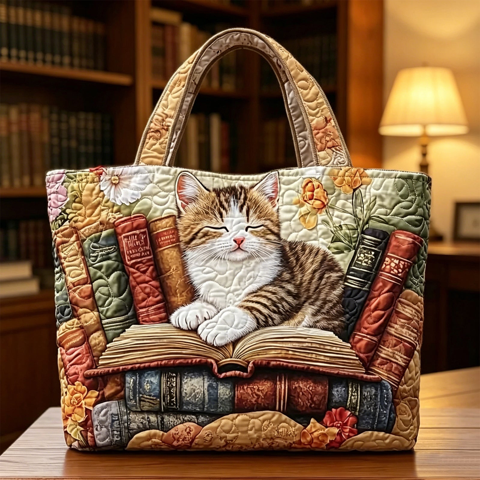 Women's Quilted Tote Bag – Lightweight Large Capacity Foldable for Travel 20.87" L x 15.75" H