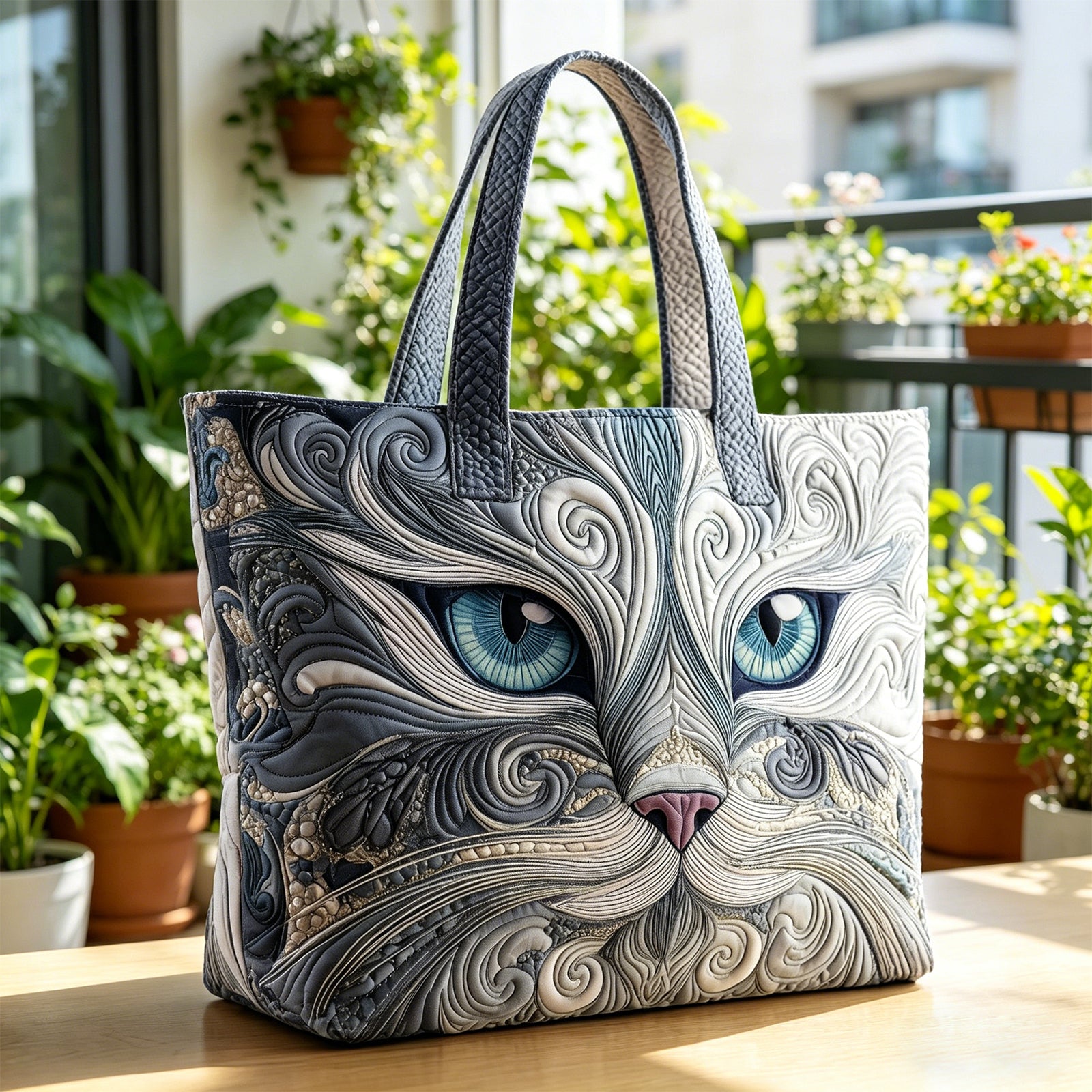 Women's Quilted Tote Bag – Lightweight Large Capacity Foldable for Travel 20.87" L x 15.75" H