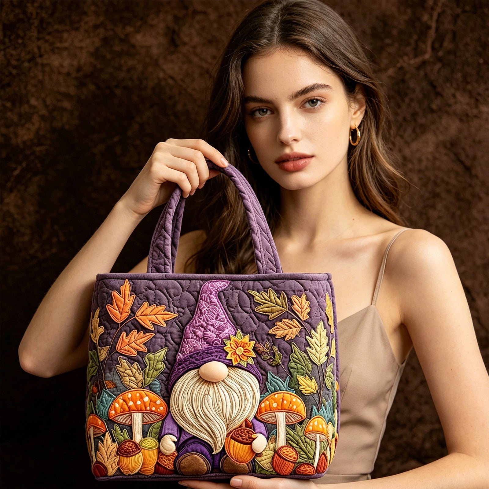 Women's Quilted Tote Bag – Lightweight Large Capacity Foldable for Travel 20.87" L x 15.75" H